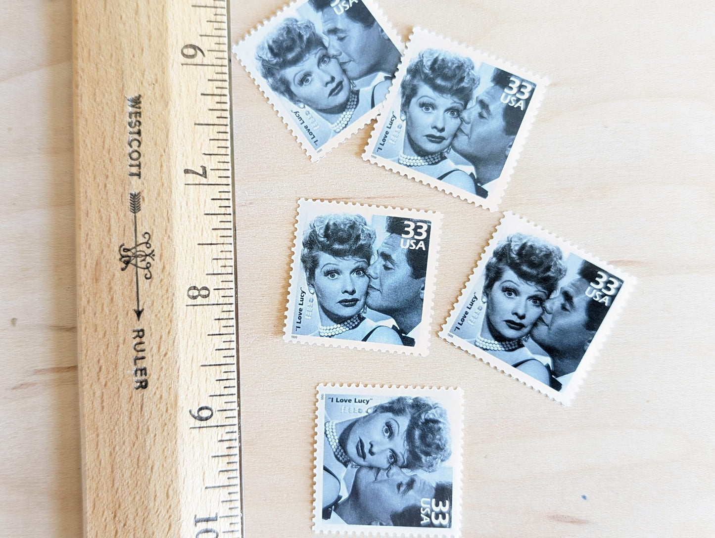 5 "I Love Lucy" Stamps, 33 Cent, 1998, 1950s Celebrate The Century, Unused Postage Stamps