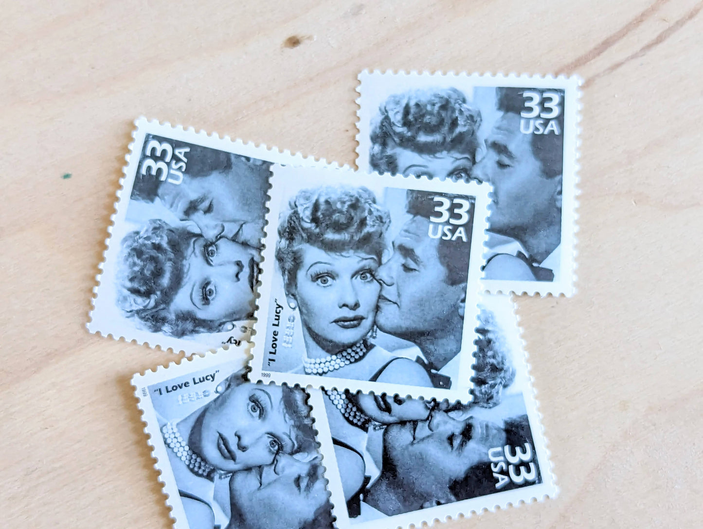 5 "I Love Lucy" Stamps, 33 Cent, 1998, 1950s Celebrate The Century, Unused Postage Stamps