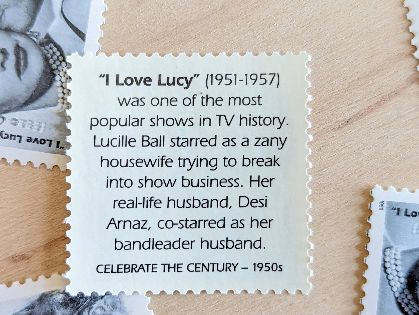 5 "I Love Lucy" Stamps, 33 Cent, 1998, 1950s Celebrate The Century, Unused Postage Stamps