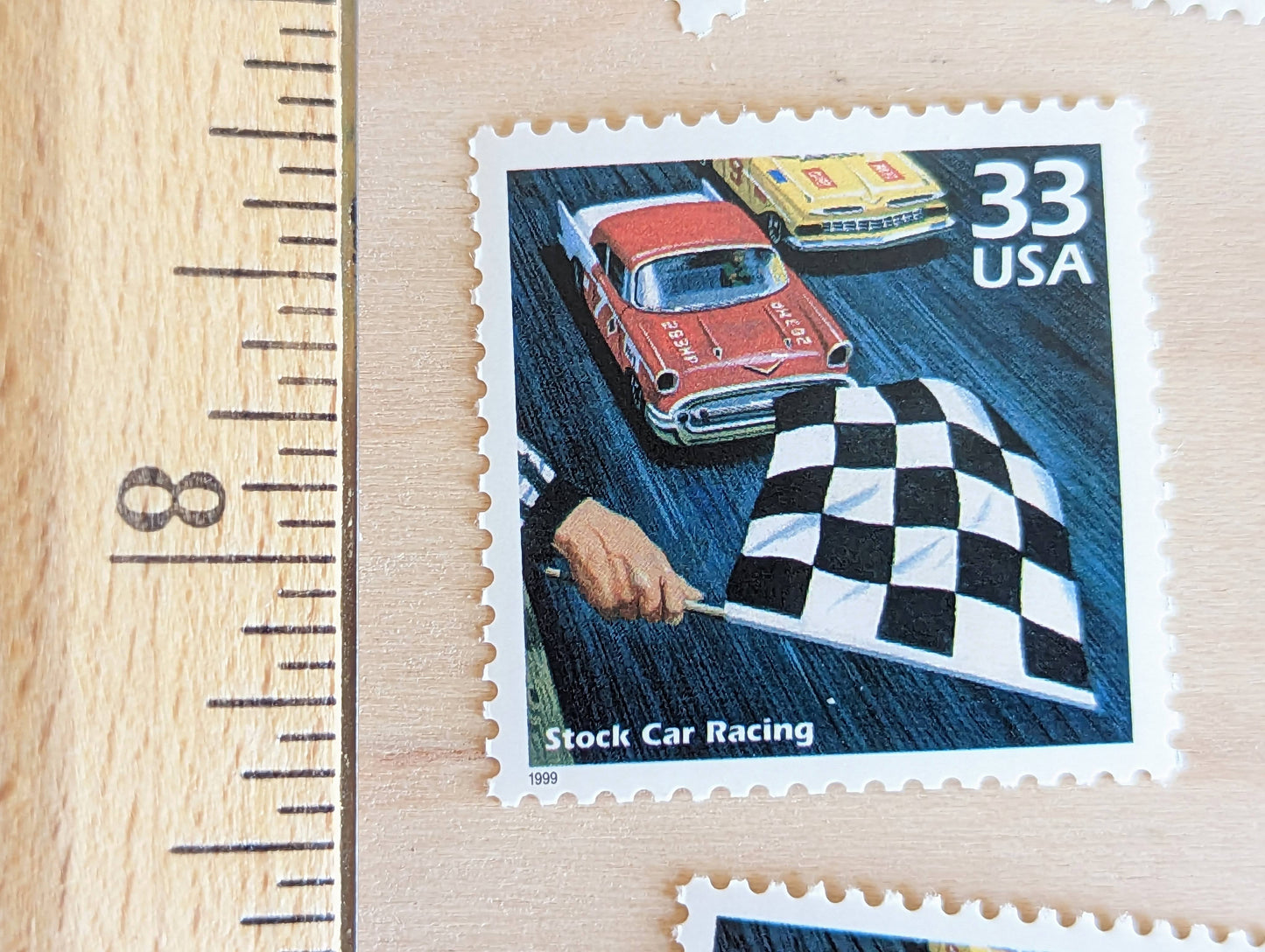 5 Stock Car Racing Stamps, 33 Cent, 1998, 1950s Celebrate The Century, Unused Postage Stamps