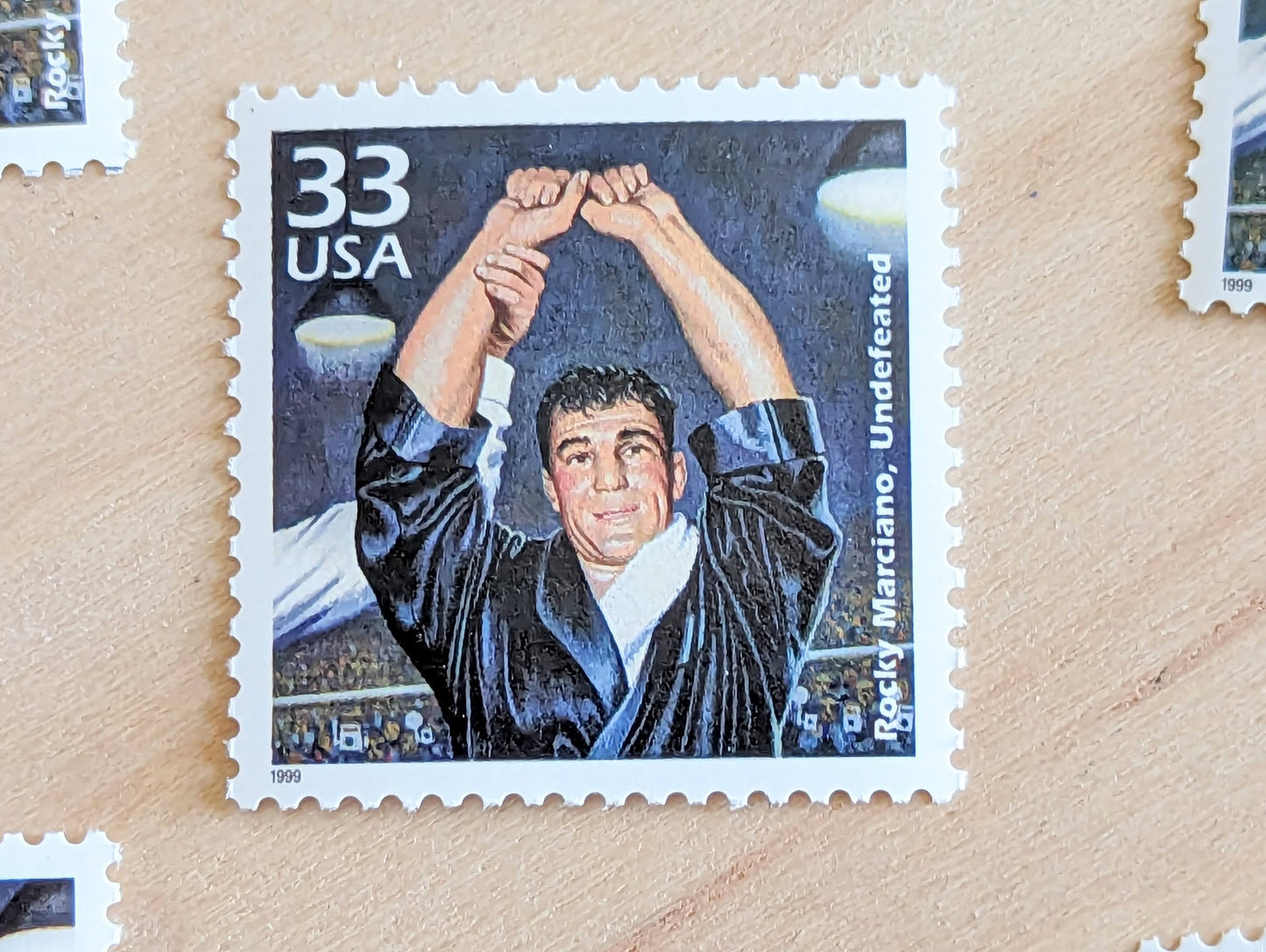 5 Rocky Marciano Stamps, 33 Cent, 1998, 1950s Celebrate The Century, Unused Postage Stamps