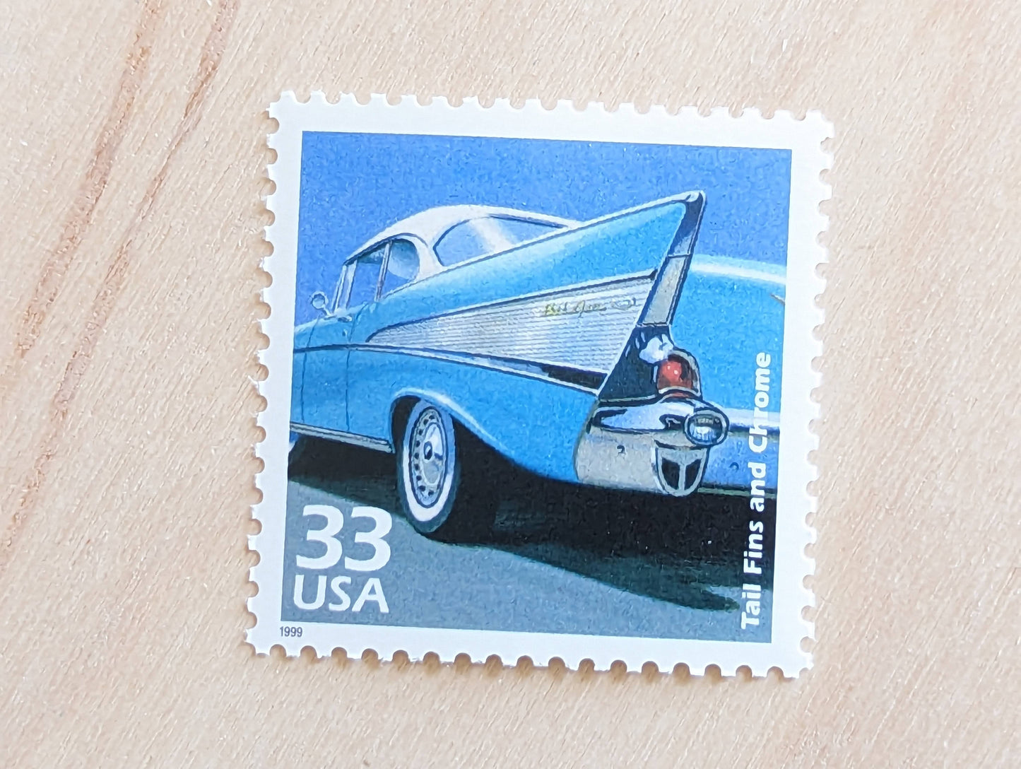 5 Cars of The 50s Stamps, 33 Cent, 1998, 1950s Celebrate The Century, Unused Postage Stamps