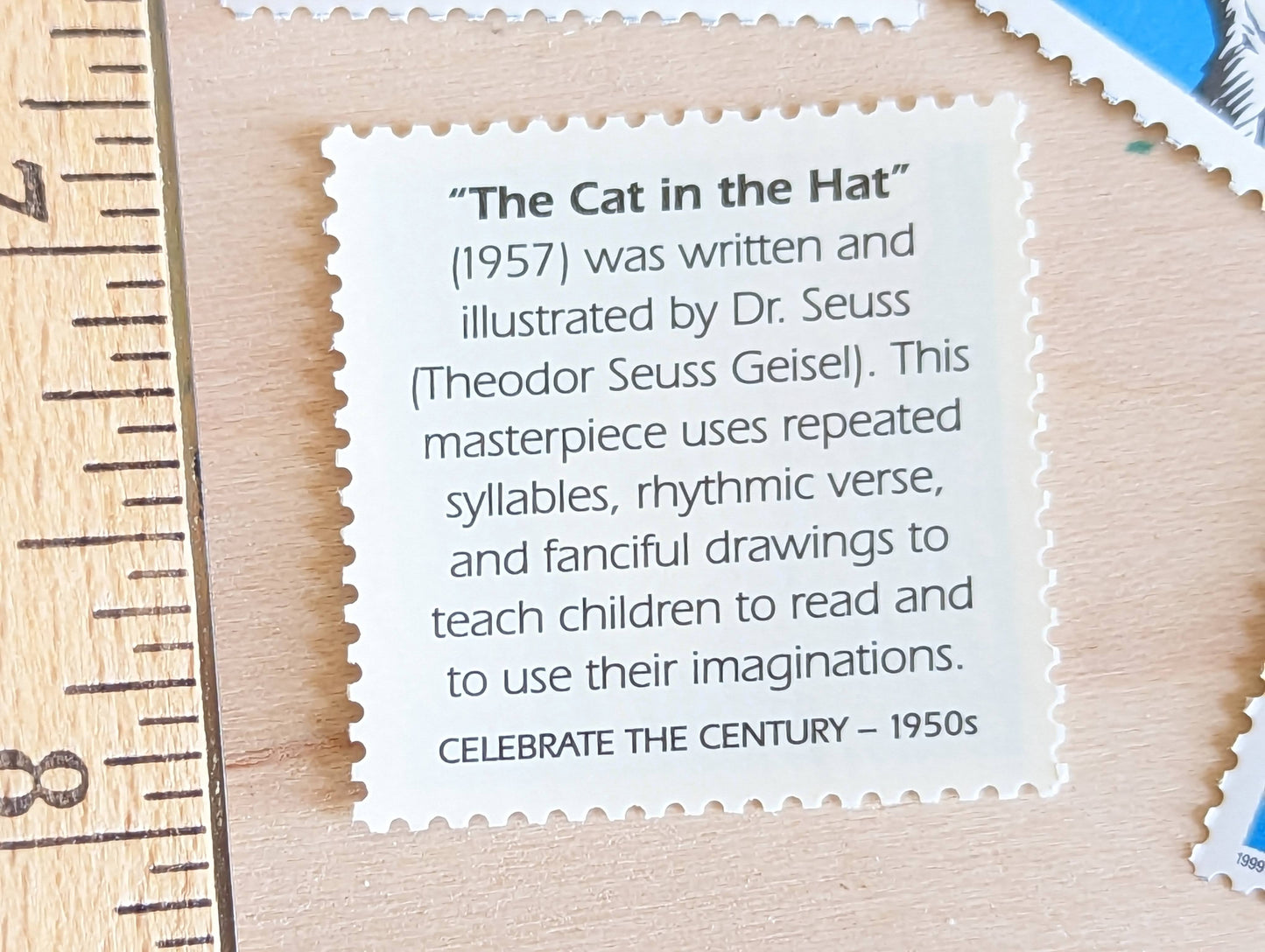 5 "The Cat in The Hat" Stamps, 33 Cent, 1998, 1950s Celebrate The Century, Unused Postage Stamps