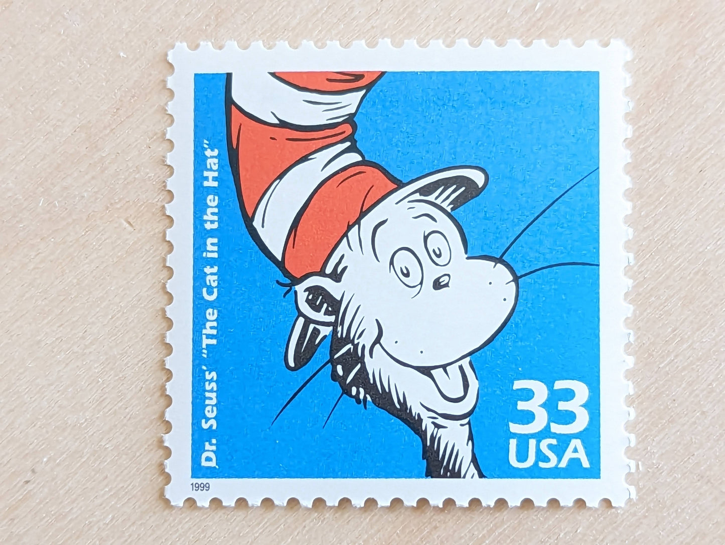 5 "The Cat in The Hat" Stamps, 33 Cent, 1998, 1950s Celebrate The Century, Unused Postage Stamps