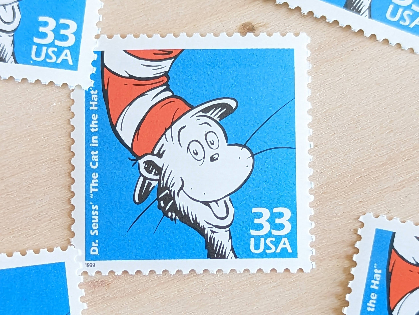 5 "The Cat in The Hat" Stamps, 33 Cent, 1998, 1950s Celebrate The Century, Unused Postage Stamps