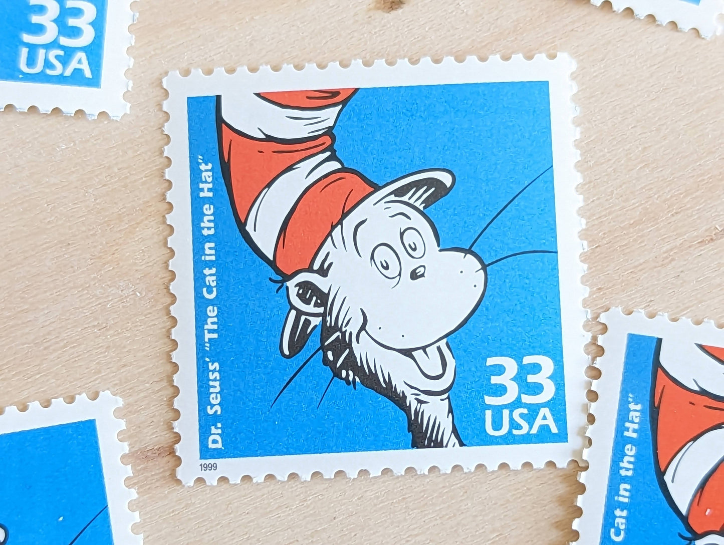 5 "The Cat in The Hat" Stamps, 33 Cent, 1998, 1950s Celebrate The Century, Unused Postage Stamps