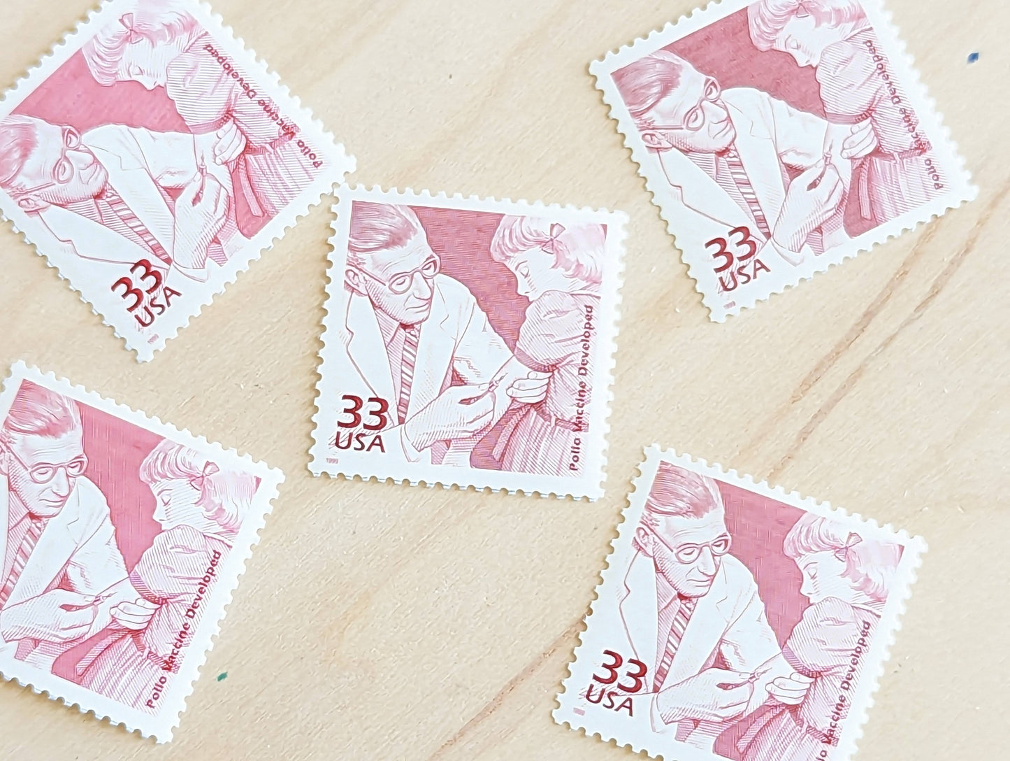 5 Polio Epidemics Stamps, 33 Cent, 1998, 1950s Celebrate The Century, Unused Postage Stamps