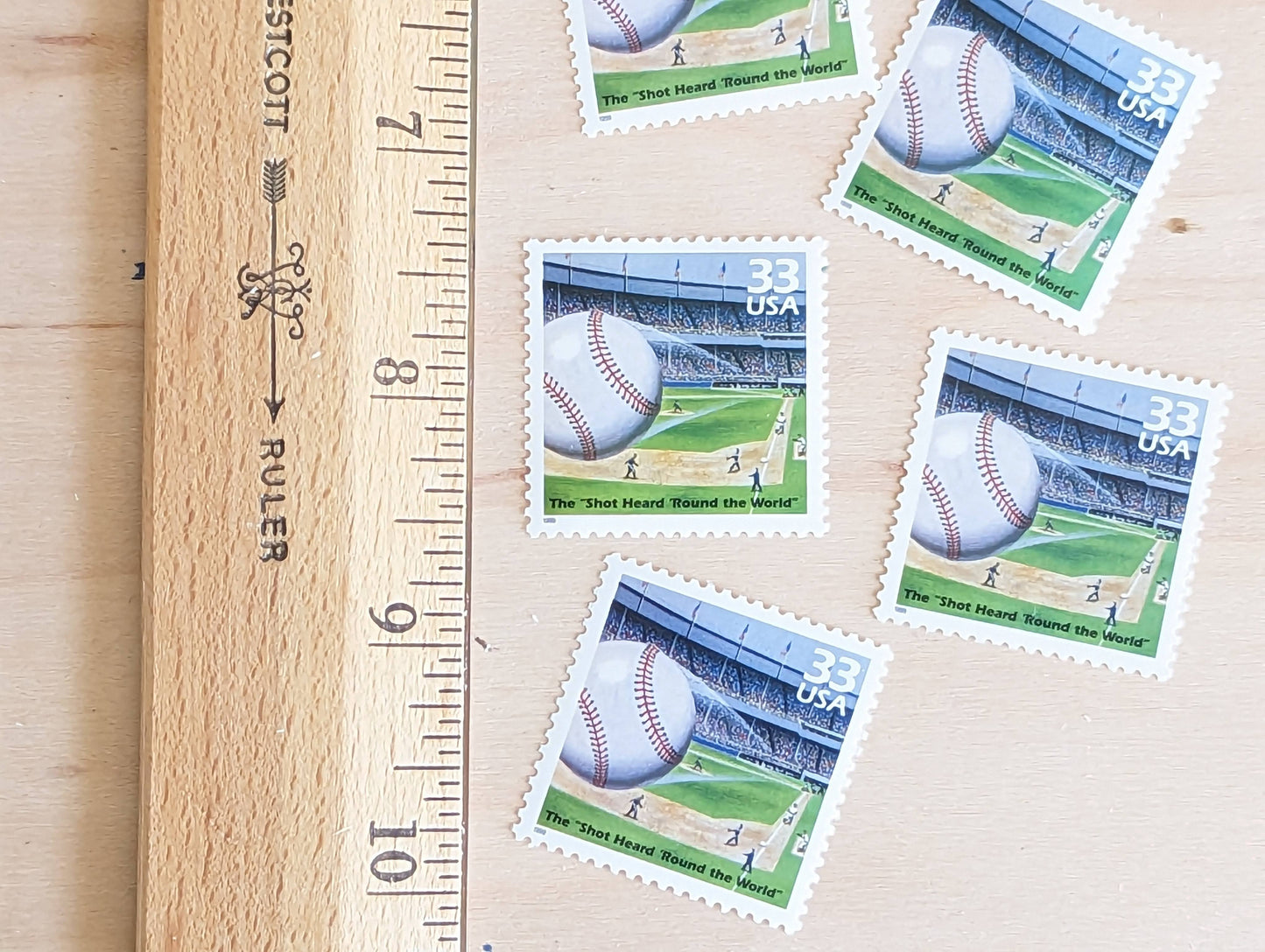 5 National League Pennent Race Stamps, 33 Cent, 1998, 1950s Celebrate The Century, Unused Postage Stamps