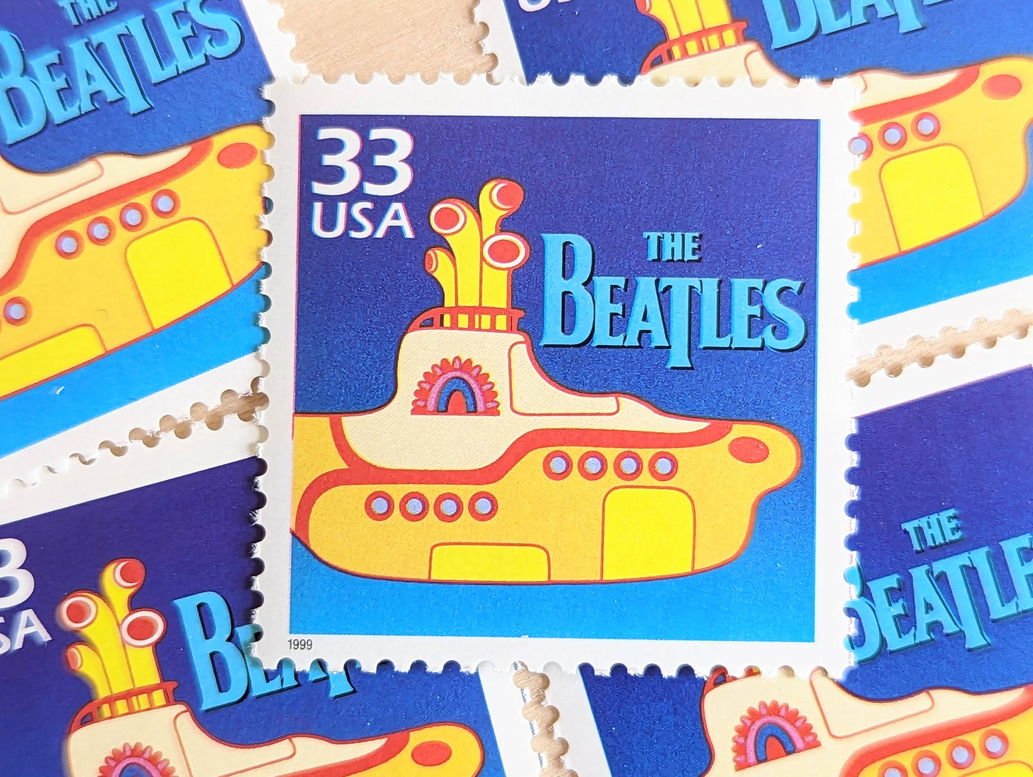 5 The Beatles Stamps, 33 Cent, 1998, 1960s Celebrate The Century, Unused Postage Stamps