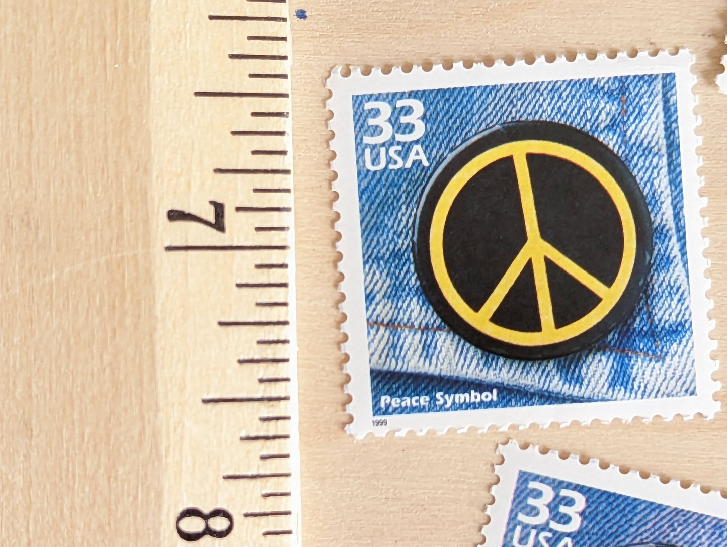 5 Peace Symbol Stamps, 33 Cent, 1998, 1960s Celebrate The Century, Unused Postage Stamps