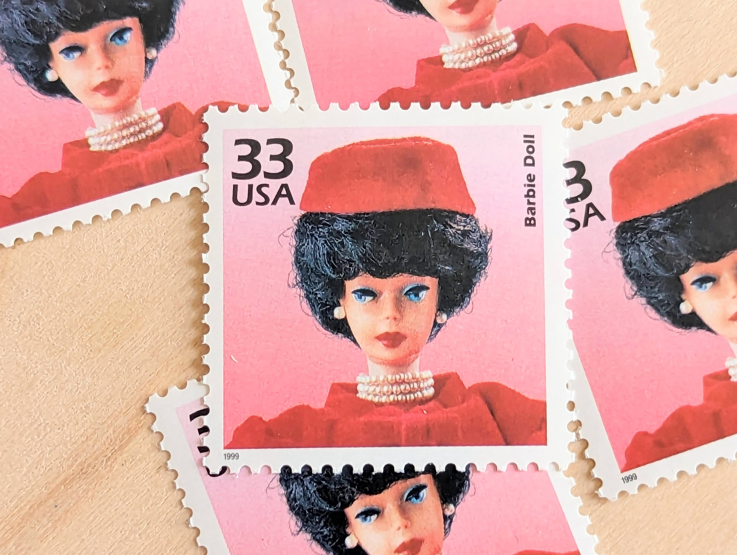 5 Barbie Doll Stamps, 33 Cent, 1998, 1960s Celebrate The Century, Unused Postage Stamps