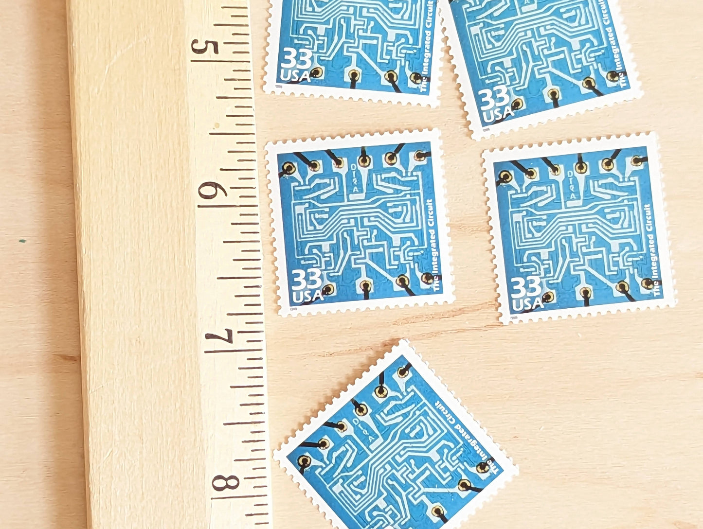 5 Intergrated Circuit Stamps, 33 Cent, 1998, 1960s Celebrate The Century, Unused Postage Stamps