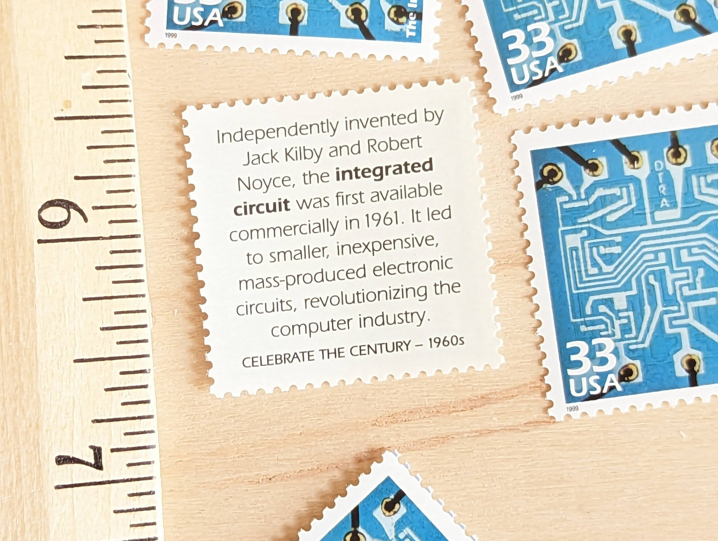 5 Intergrated Circuit Stamps, 33 Cent, 1998, 1960s Celebrate The Century, Unused Postage Stamps