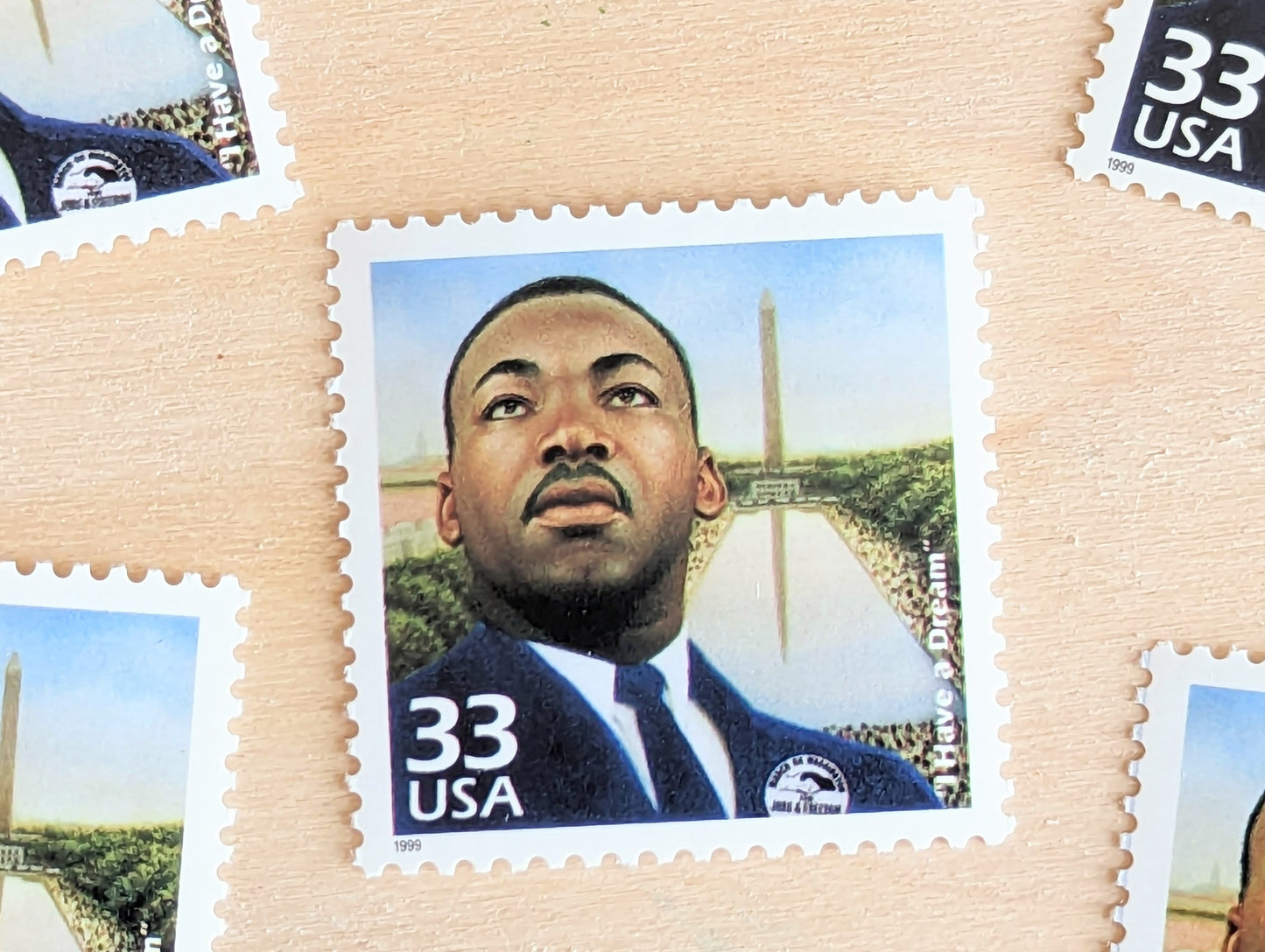 5 Dr. Martin Luther King Jr. Stamps, 33 Cent, 1998, 1960s Celebrate The Century, Unused Postage Stamps