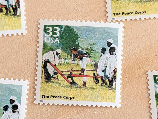 5 Peace Corps Stamps, 33 Cent, 1998, 1960s Celebrate The Century, Unused Postage Stamps