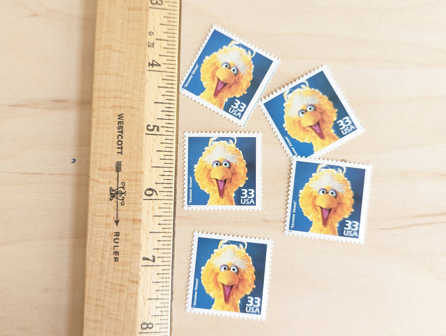 5 Sesame Street Stamps, 33 Cent, 1998, 1970s Celebrate The Century, Unused Postage Stamps