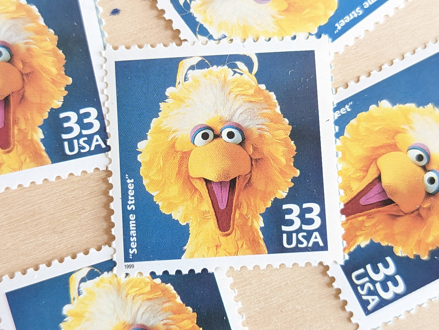 5 Sesame Street Stamps, 33 Cent, 1998, 1970s Celebrate The Century, Unused Postage Stamps