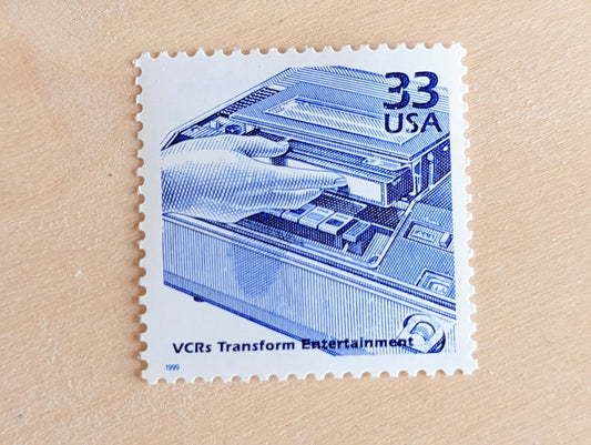 5 Videocassette Recorders Stamps, 33 Cent, 1998, 1970s Celebrate The Century, VCRs Transform Entertainment Unused Postage Stamps