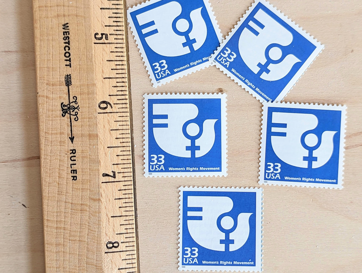 5 Womens Rights Movement Stamps, 33 Cent, 1998, 1970s Celebrate The Century, Unused Postage Stamps