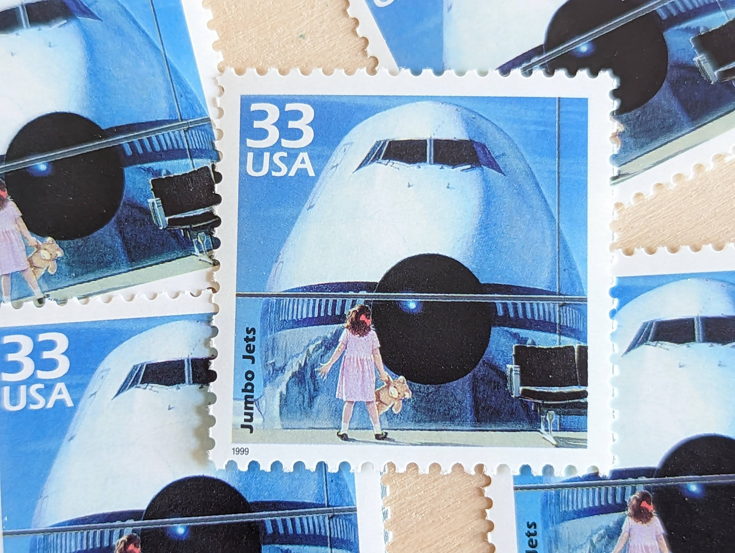 5 Jumbo Jet Stamps, 33 Cent, 1998, 1970s Celebrate The Century, Unused Postage Stamps