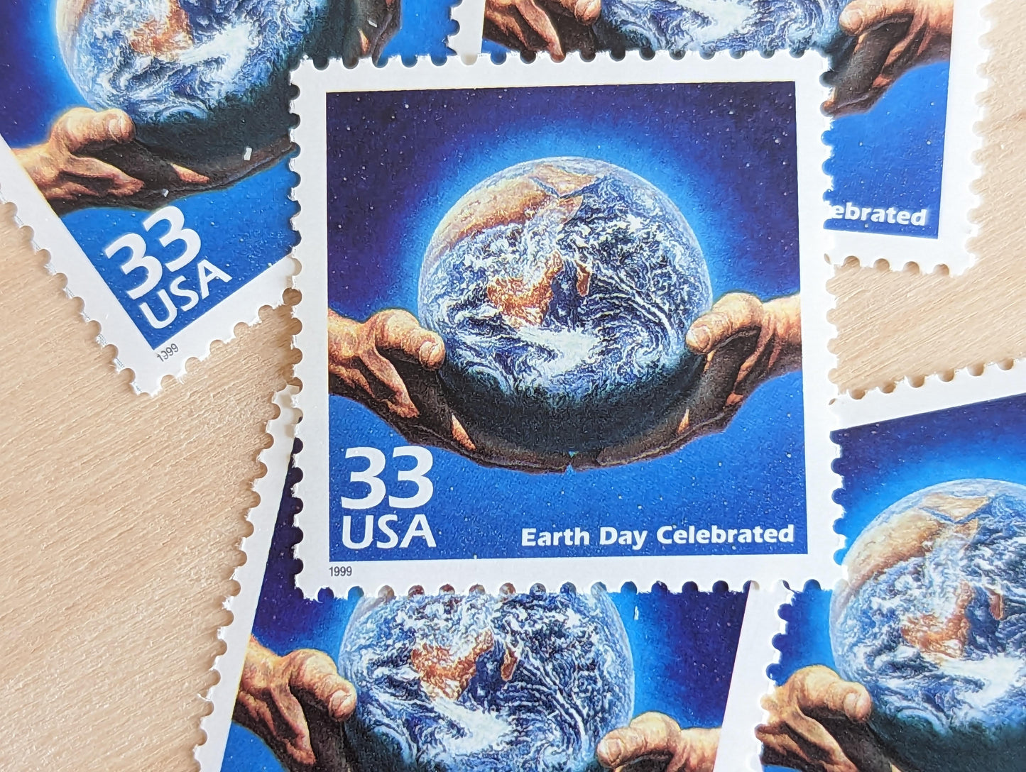 5 Earth Day Stamps, 33 Cent, 1999, 1970s Celebrate The Century, Unused Postage Stamps