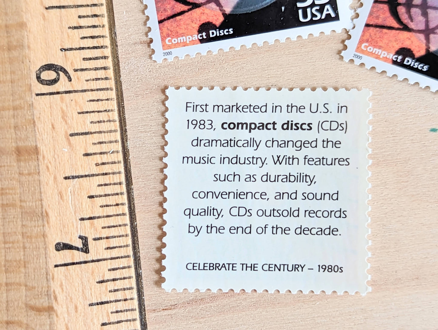 5 Compact Discs Stamps, 33 Cent, 1998, 1980s Celebrate The Century, Unused Postage Stamps