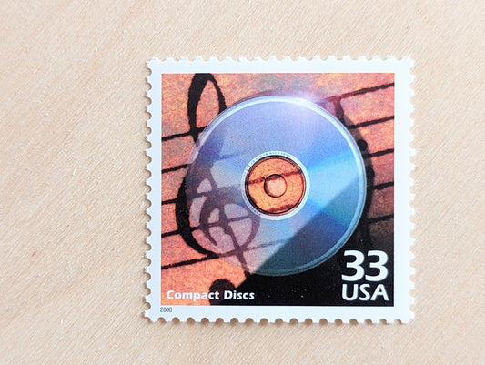 5 Compact Discs Stamps, 33 Cent, 1998, 1980s Celebrate The Century, Unused Postage Stamps