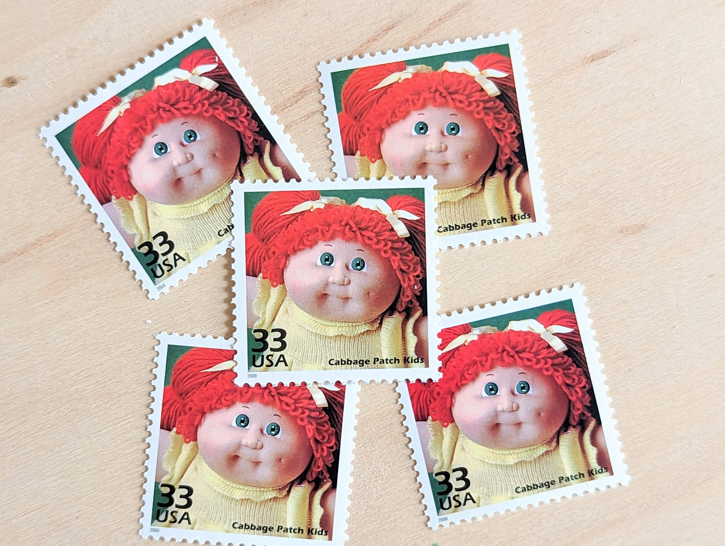 5 Cabbage Patch Kids Stamps, 33 Cent, 1998, 1980s Celebrate The Century, Unused Postage Stamps