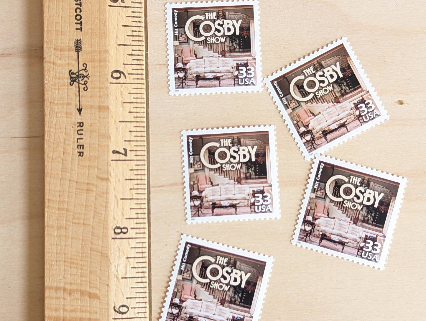 5 The Cosby Show Stamps, 33 Cent, 1998, 1980s Celebrate The Century, Unused Postage Stamps