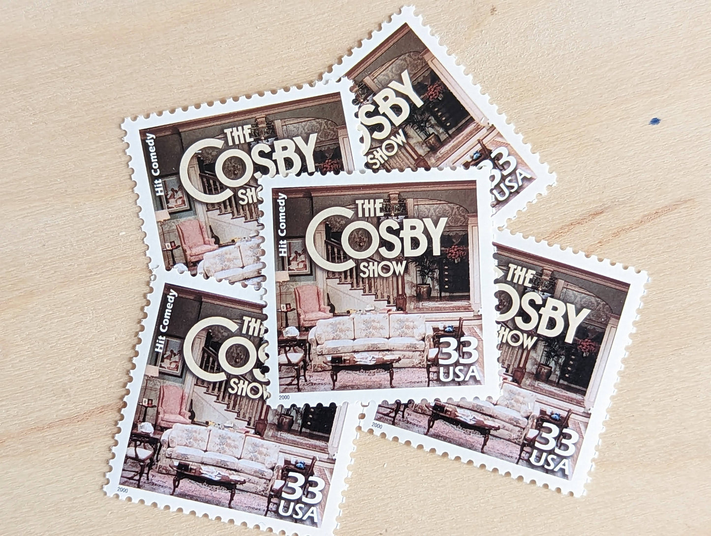 5 The Cosby Show Stamps, 33 Cent, 1998, 1980s Celebrate The Century, Unused Postage Stamps