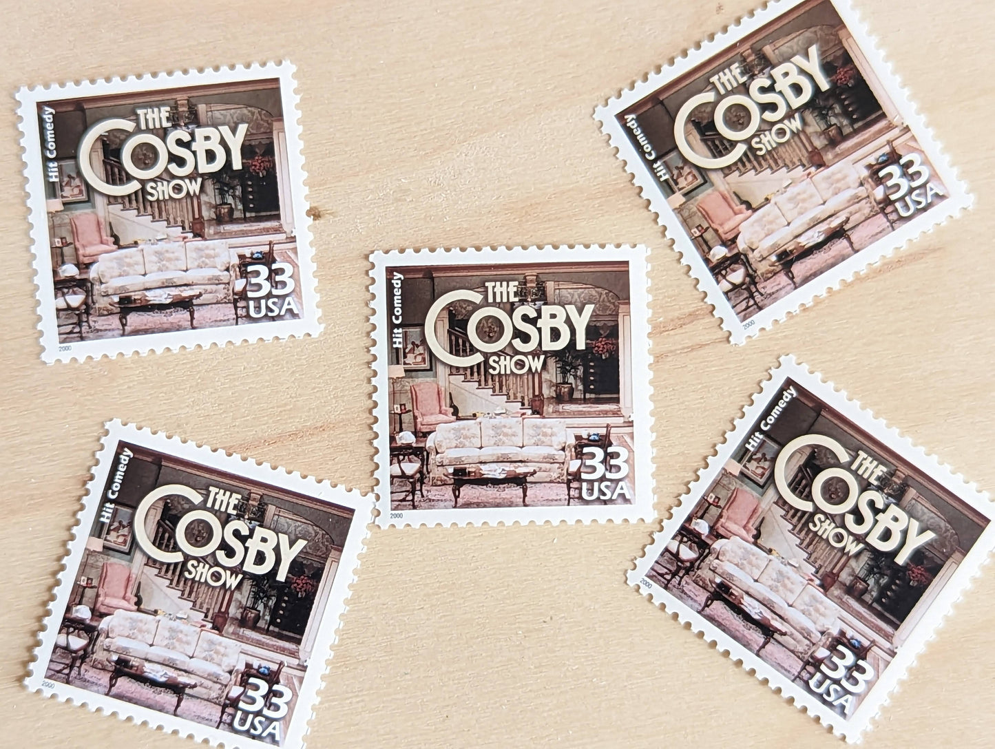 5 The Cosby Show Stamps, 33 Cent, 1998, 1980s Celebrate The Century, Unused Postage Stamps