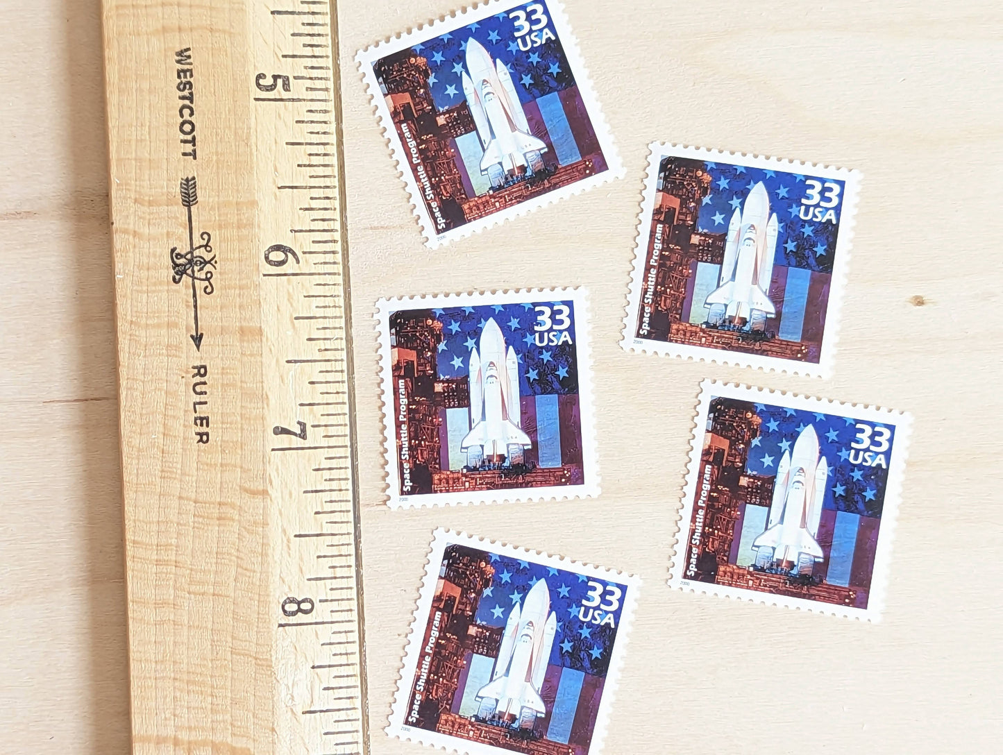 5 Space Shuttles Stamps, 33 Cent, 1998, 1980s Celebrate The Century, Unused Postage Stamps