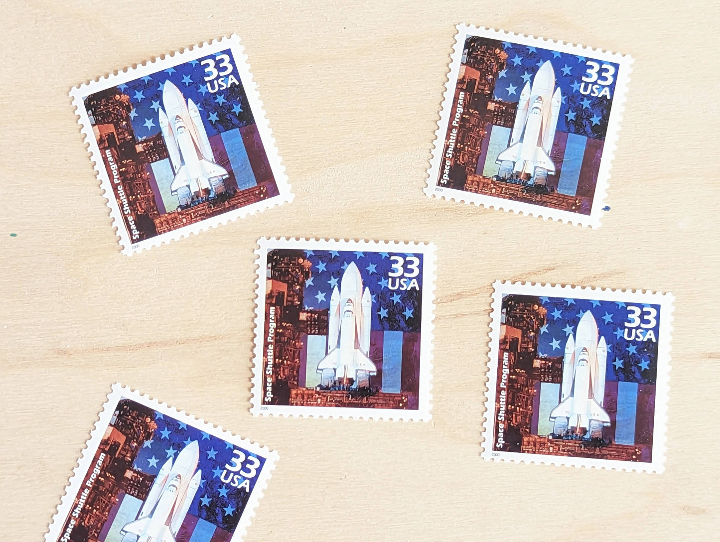 5 Space Shuttles Stamps, 33 Cent, 1998, 1980s Celebrate The Century, Unused Postage Stamps