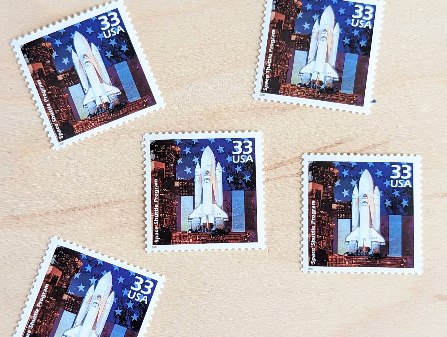 5 Space Shuttles Stamps, 33 Cent, 1998, 1980s Celebrate The Century, Unused Postage Stamps