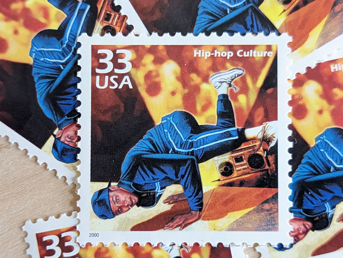 5 Hip-Hop Culture Stamps, 33 Cent, 1998, 1980s Celebrate The Century, Break Dancing, Unused Postage Stamps