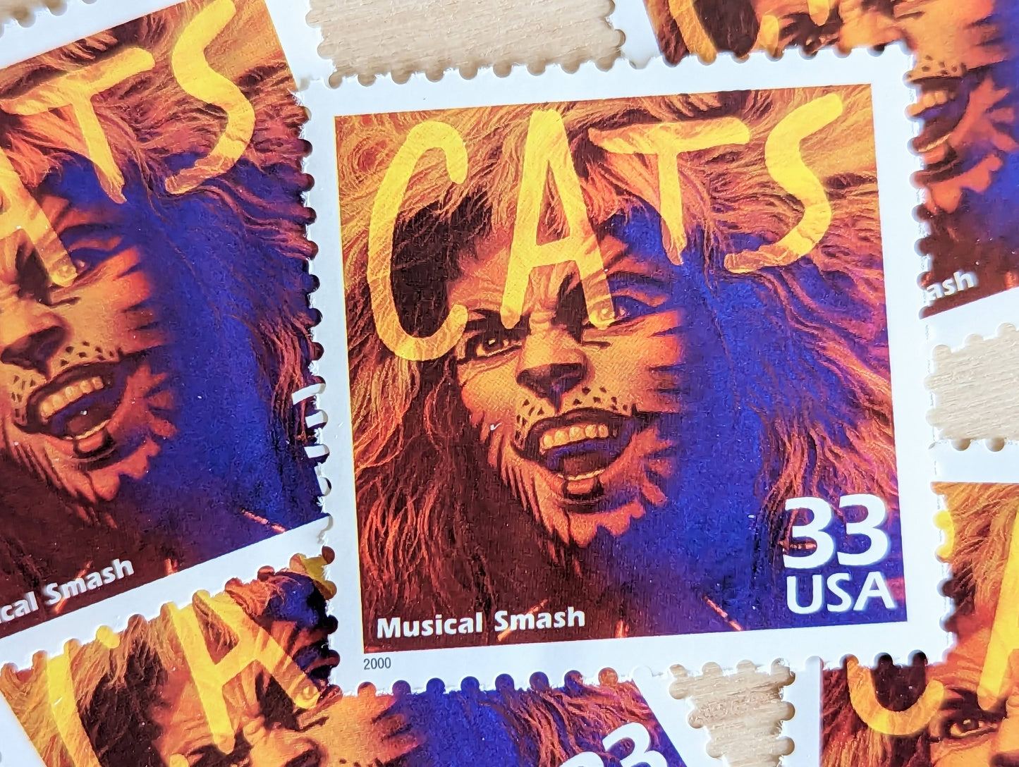 5 "Cats" Stamps, 33 Cent, 1998, 1980s Celebrate The Century, Unused Postage Stamps