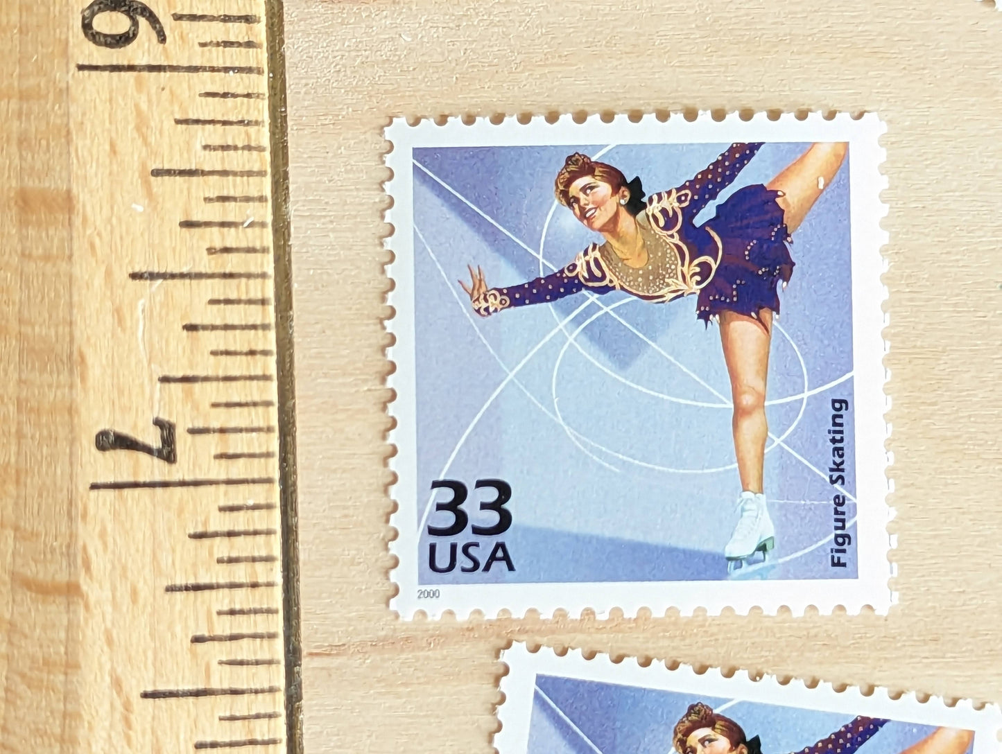 5 Figure Skating Stamps, 33 Cent, 1998, 1980s Celebrate The Century, Unused Postage Stamps