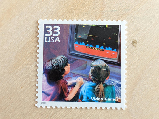 5 Video Games Stamps, 33 Cent, 1998, 1980s Celebrate The Century, Unused Postage Stamps