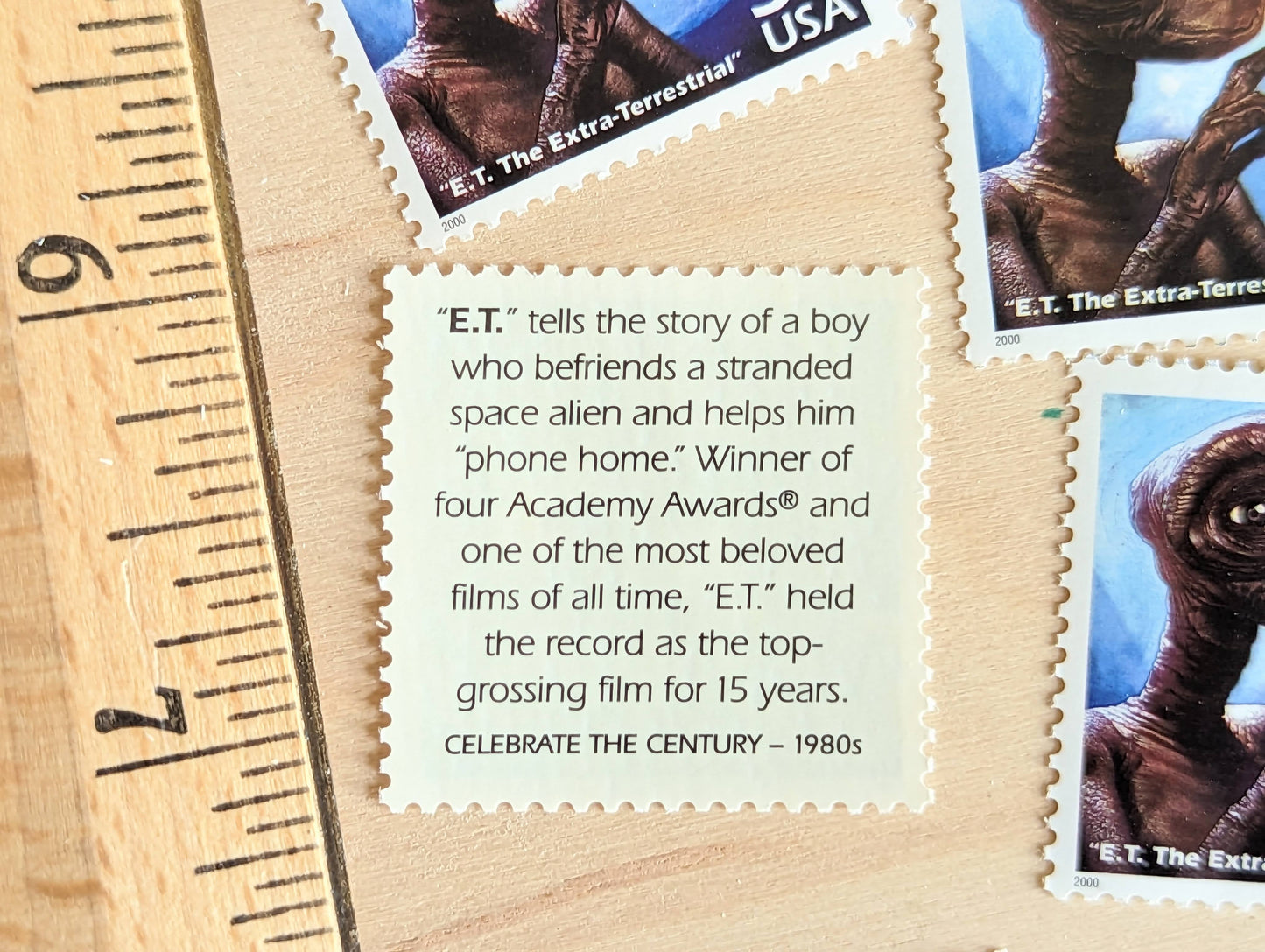 5 "E.T." Stamps, 33 Cent, 1998, 1980s Celebrate The Century, Unused Postage Stamps