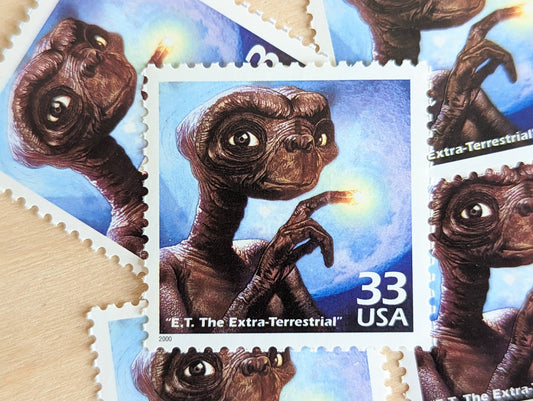 5 "E.T." Stamps, 33 Cent, 1998, 1980s Celebrate The Century, Unused Postage Stamps