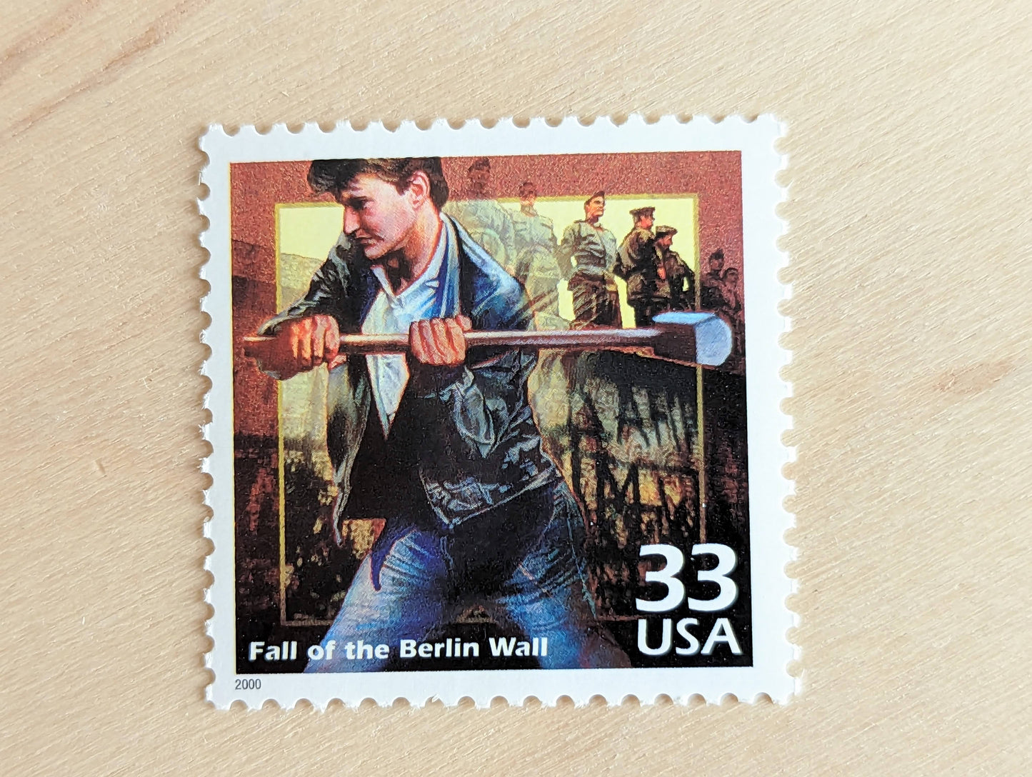 5 Berlin Wall Stamps, 33 Cent, 1998, 1980s Celebrate The Century, Unused Postage Stamps