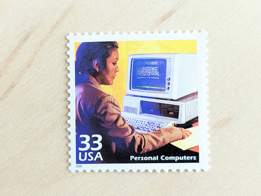 5 Personal Computers Stamps, 33 Cent, 1998, 1980s Celebrate The Century, Unused Postage Stamps