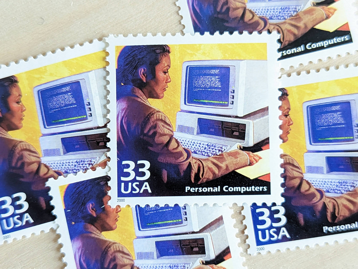 5 Personal Computers Stamps, 33 Cent, 1998, 1980s Celebrate The Century, Unused Postage Stamps