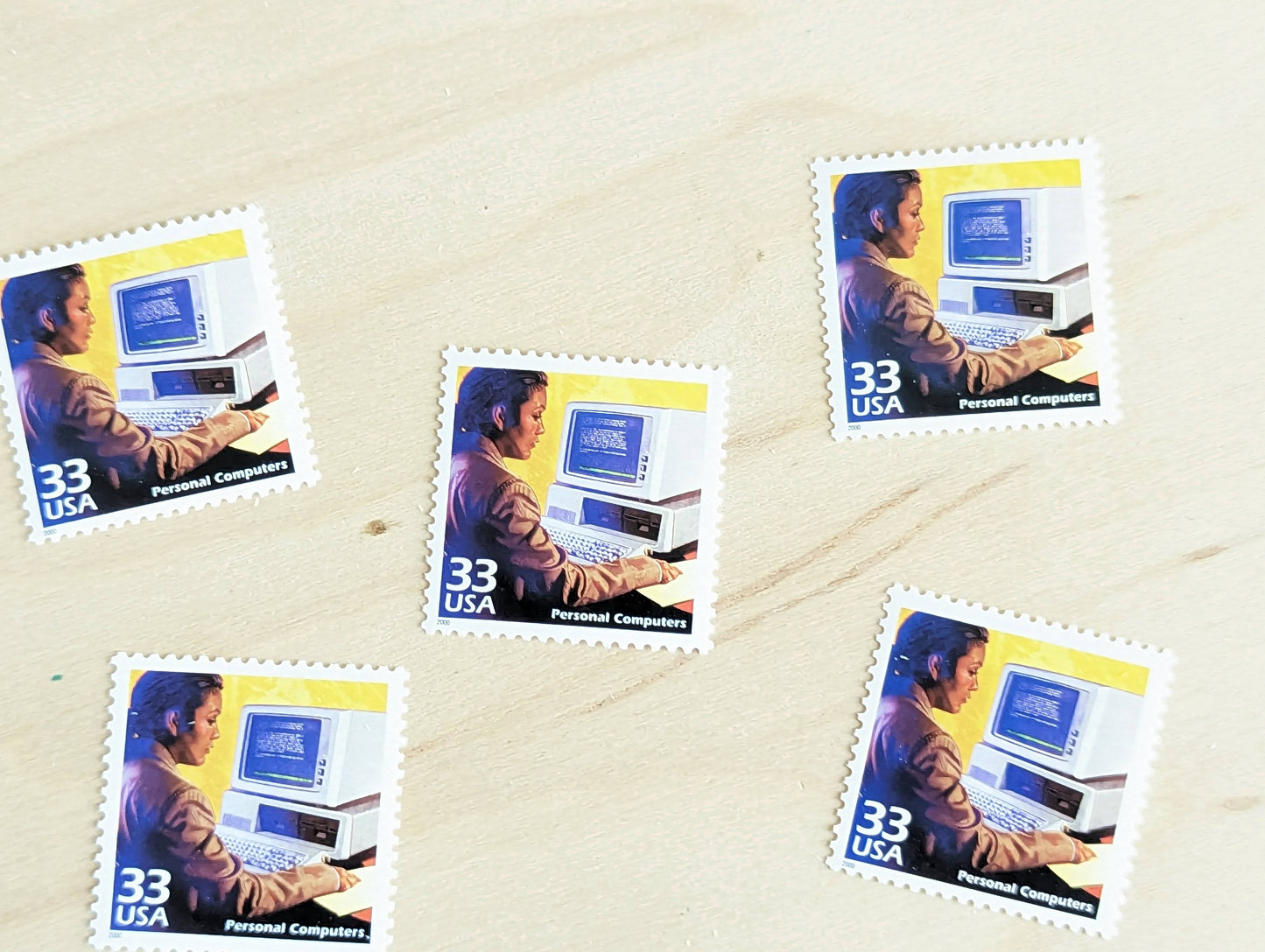 5 Personal Computers Stamps, 33 Cent, 1998, 1980s Celebrate The Century, Unused Postage Stamps