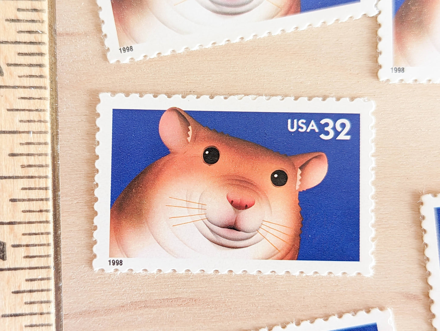 5 Hampster Bright Eyes stamps, 32 Cent, 1998, Unused Postage Stamps