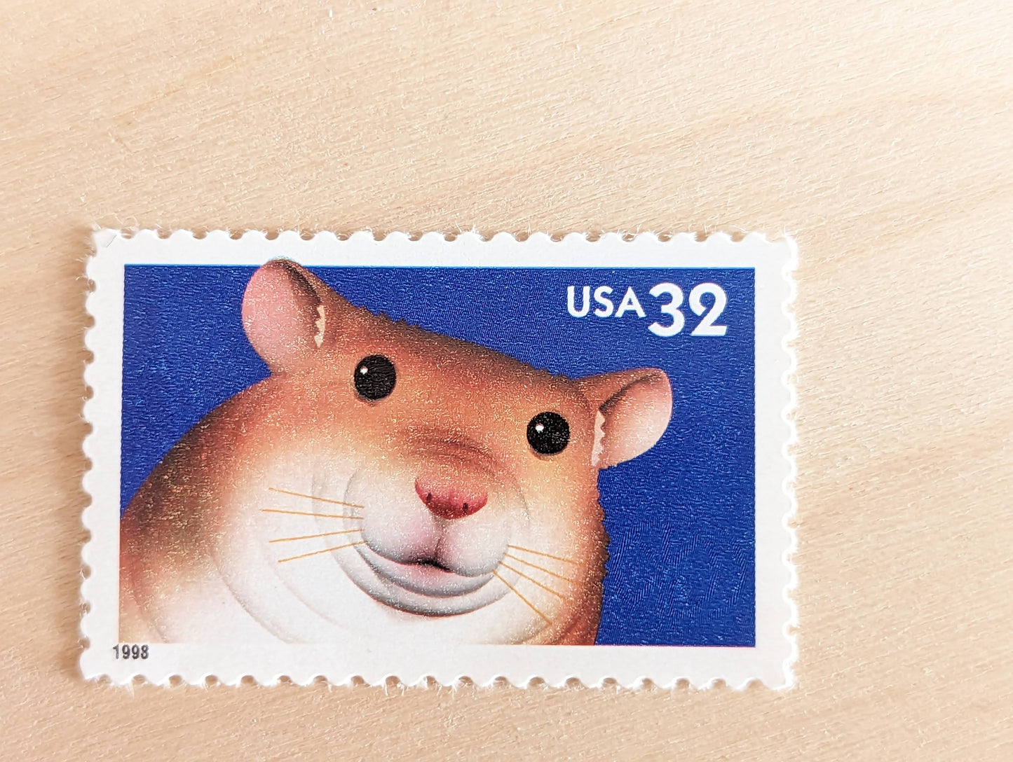 5 Hampster Bright Eyes stamps, 32 Cent, 1998, Unused Postage Stamps