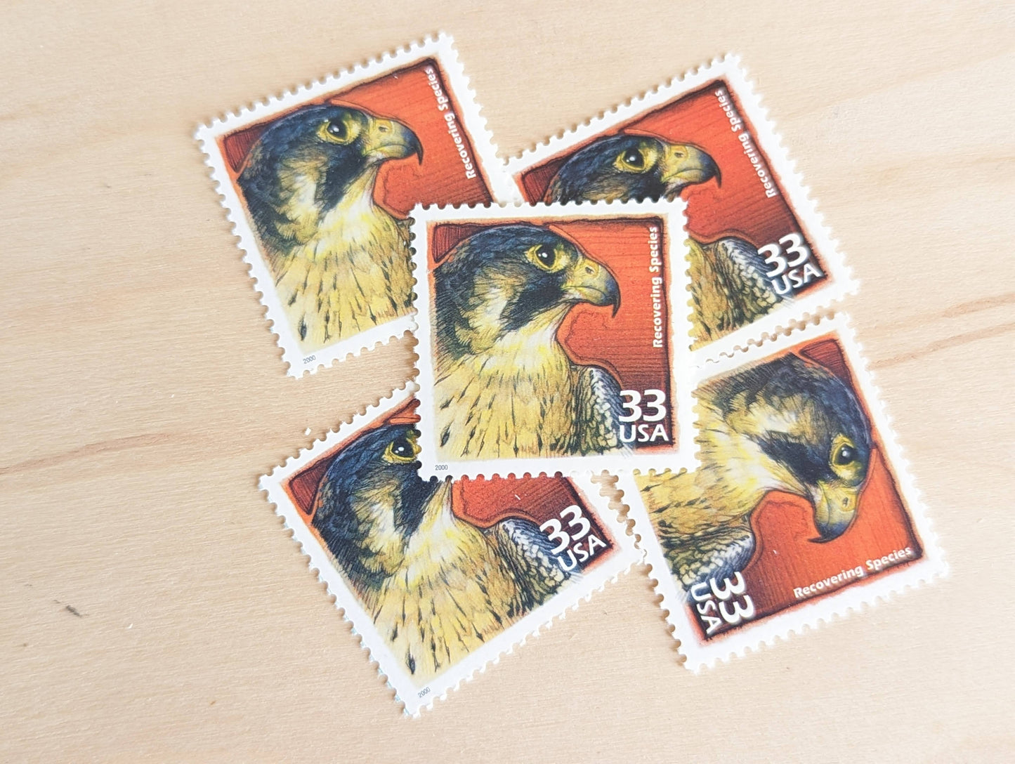 5 Recovery of Endangered Animals stamps, 33 Cent, 1998-2000, 1990s Celebrate The Century, Unused Postage Stamps