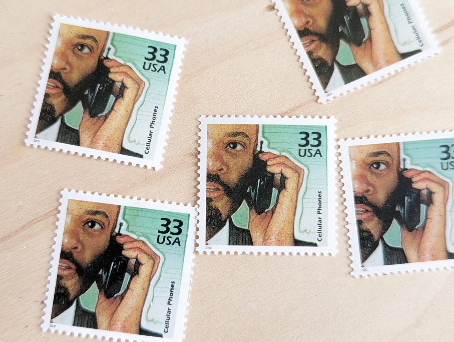 5 Cellular Phones stamps, 33 Cent, 1998-2000, 1990s Celebrate The Century, Unused Postage Stamps