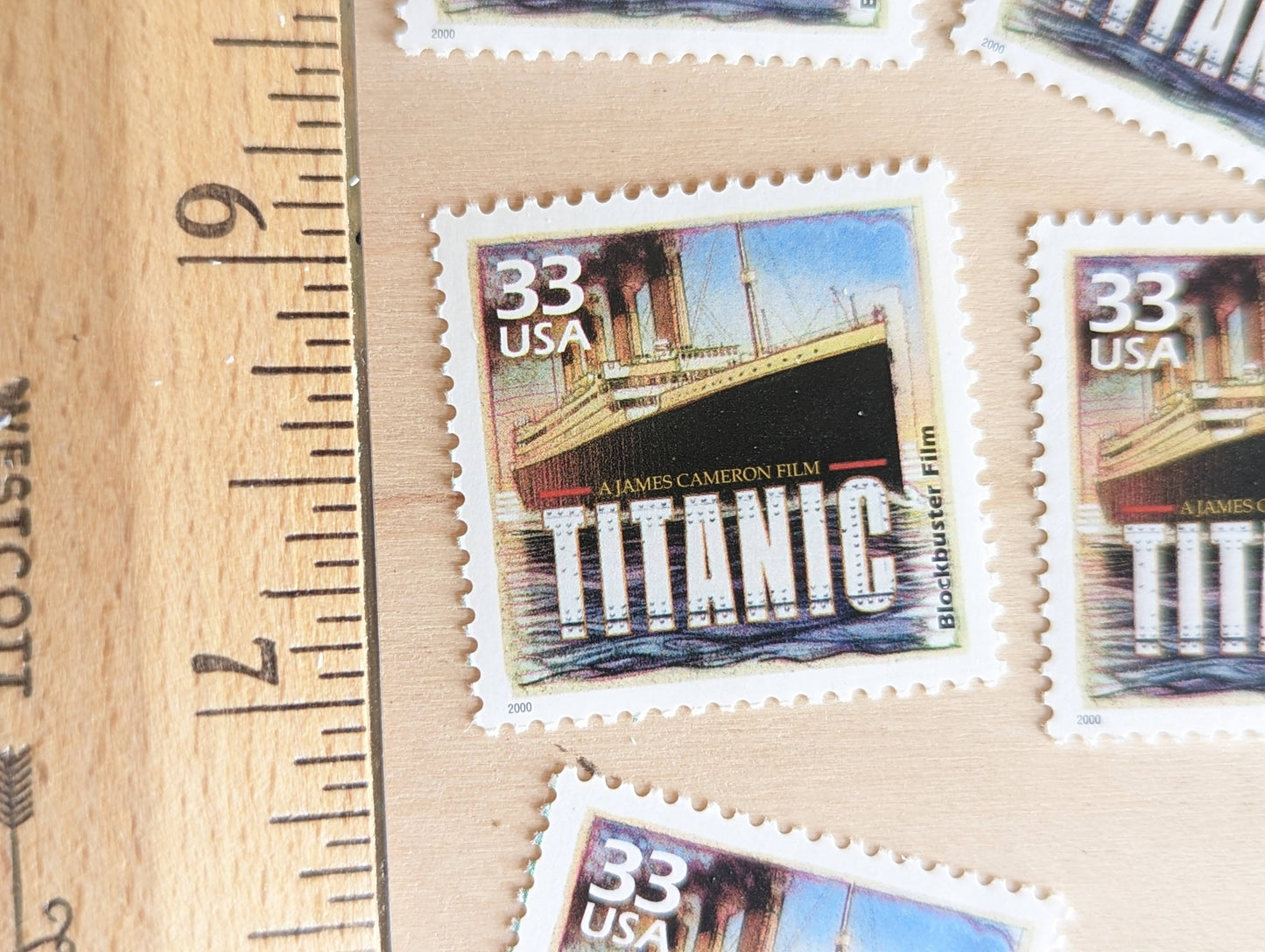 5 "Titanic" stamps, 33 Cent, 1998-2000, 1990s Celebrate The Century, Unused Postage Stamps