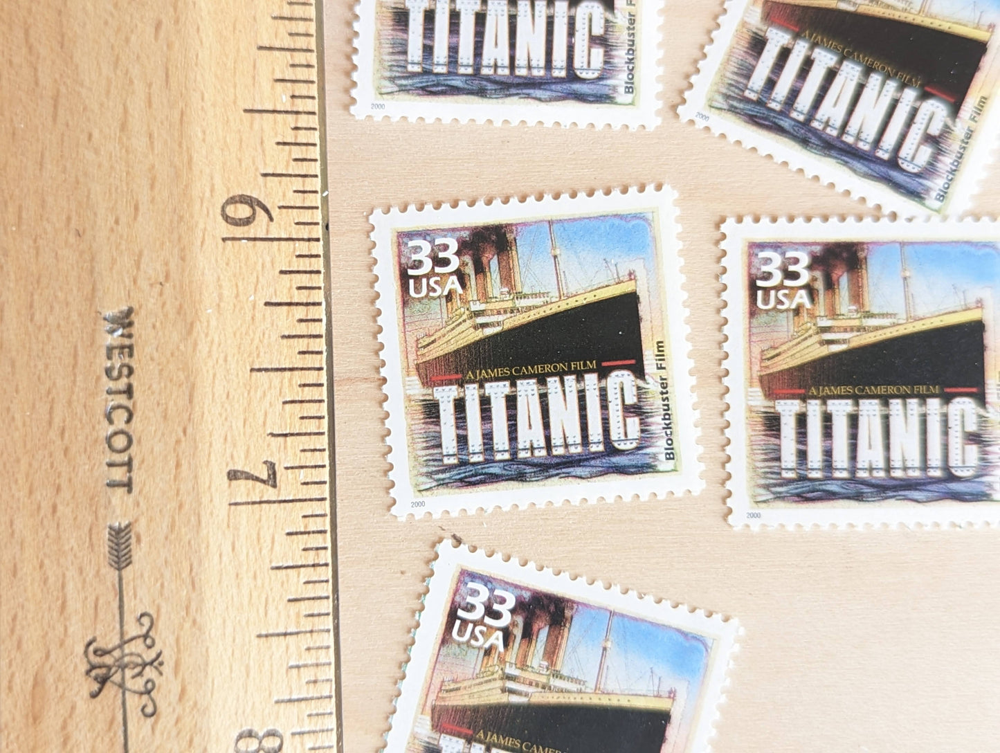 5 "Titanic" stamps, 33 Cent, 1998-2000, 1990s Celebrate The Century, Unused Postage Stamps